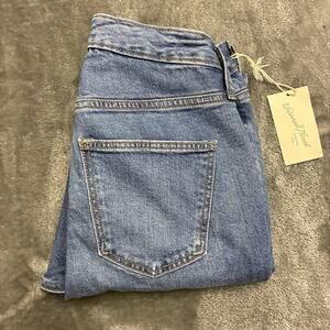 Universal Thread Ankle Bootcut Jeans Womens 0/R‎ Blue Denim Raw Hem Pants